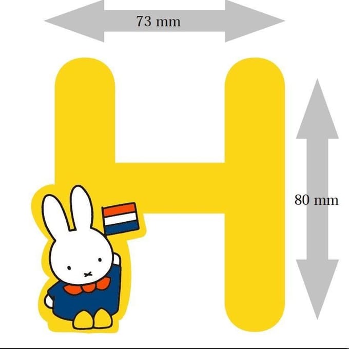 Nijntje houten letter "H"