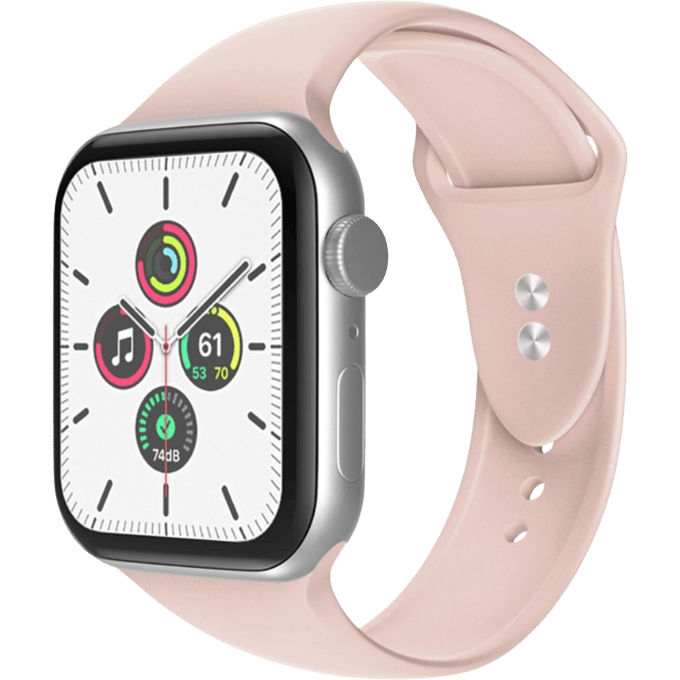 Mocaa Apple Watch Siliconen Horlogebandje 45-46mm Roségoud