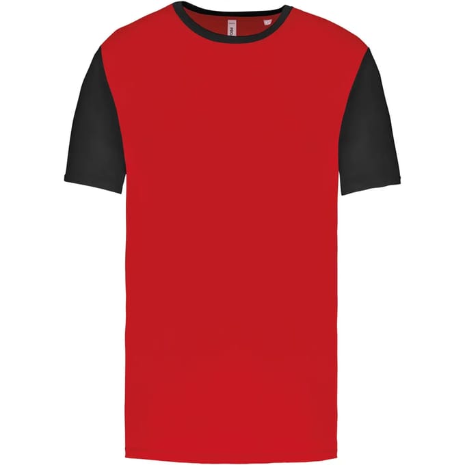Tweekleurig herenshirt jersey met korte mouwen 'Proact' Red/Black - M