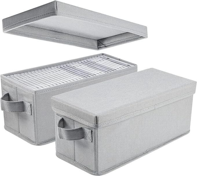 TIM® Cd Opbergdoos - Cd Opbergsysteem - Cd Koffer - Grijs - 34cm x 15cm x 14cm