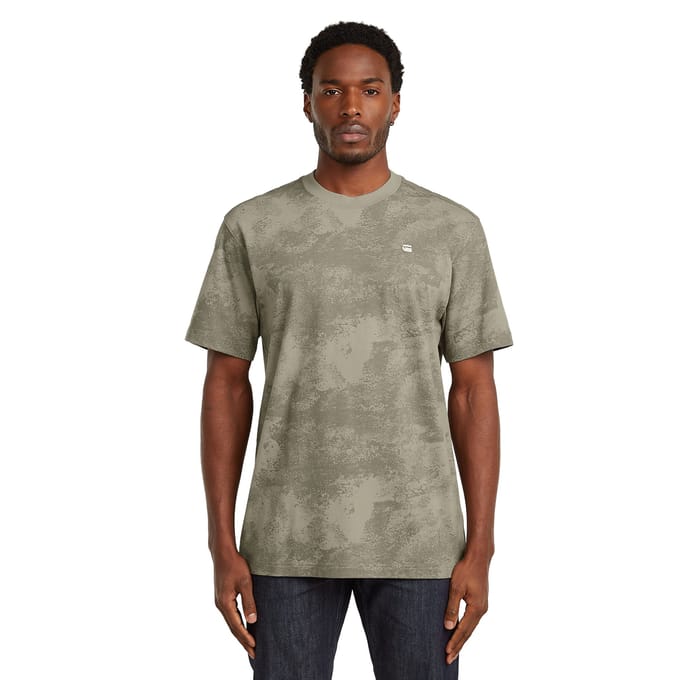 G-Star T-shirt met alloverprint kaki