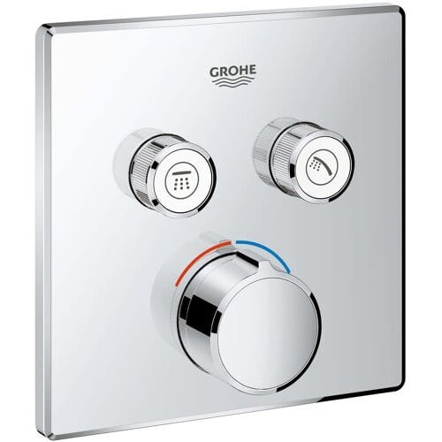 Grohe SmartControl concealed mixer ready-mounted set with 2 shut-off valves, square design 29148000