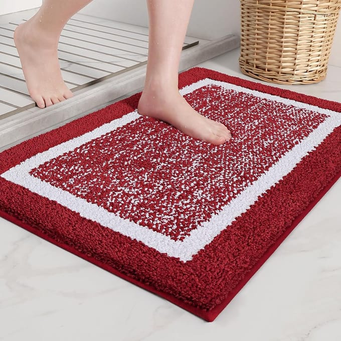 Badmat Microvezel - Douchemat Antislip - Badkamer Comfort - Sneldrogend Absorberend - 40x60 cm - Rood
