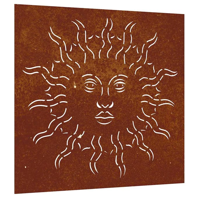 vidaXL - Wanddecoratie - tuin - zonontwerp - 55x55 - cm - cortenstaal