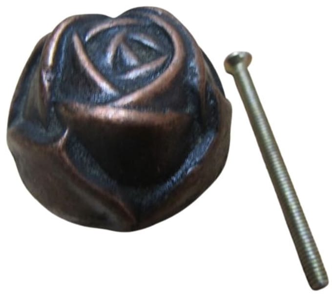 Rose Cabinet Knob Antique Copper 32mm