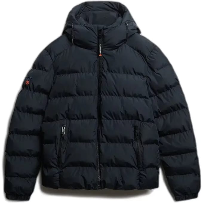 Superdry Pufferjas Hooded Navy - Maat M - Heren - Gewatteerde jassen