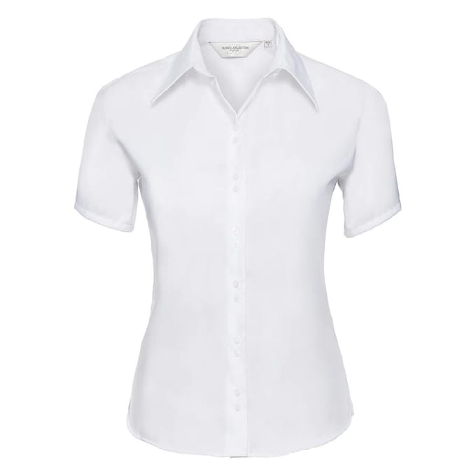 Russell Collection Dames/Dames Ultimate Non-Iron Shirt met Korte Mouwen (Wit)