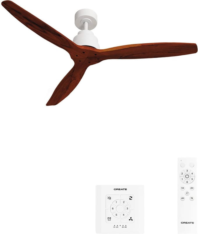 CREATE - Stille plafondventilator van 40 W met technische ABS-bladen, verkrijgbaar in verschillende maten - M - Geen licht - Controller voor wandmontage - WIND STYLANCE
