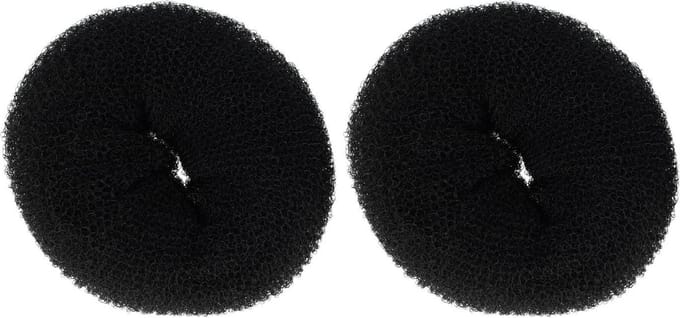 Haarsoires Haardonut 12cm – XL – Hulpmiddel voor Knot – Zwart – 2 Stuks - Haar Donut - Extra Volume Haarrol - Knotmaker