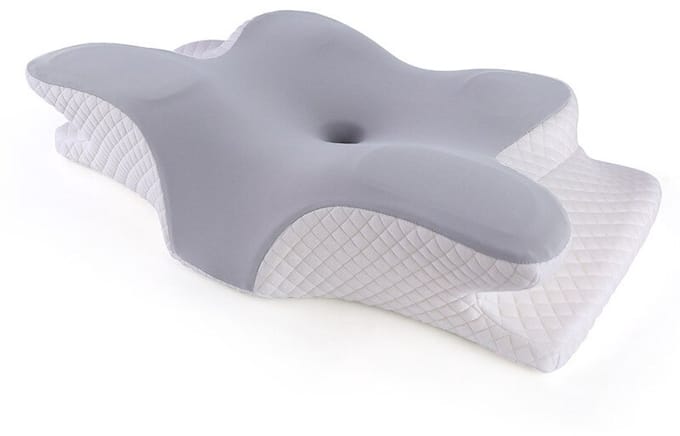 Butterfly Memory Foam Serie - Orthopedisch Nek Kussen - Ergonomisch Vlindervormig - Traagschuim - Grijs