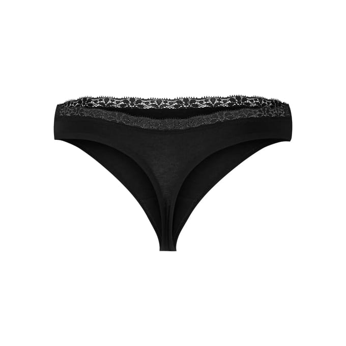 Urban Classics - Basic Cotton Tanga Lace 5-Pack String - L - Zwart