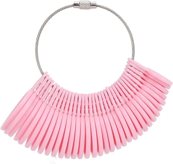 Vingermaat Meetinstrument - Ringmaatmeter Set - Sieraden Passen - Professioneel Hulpmiddel - 11 x 10 x 3 cm - Roze