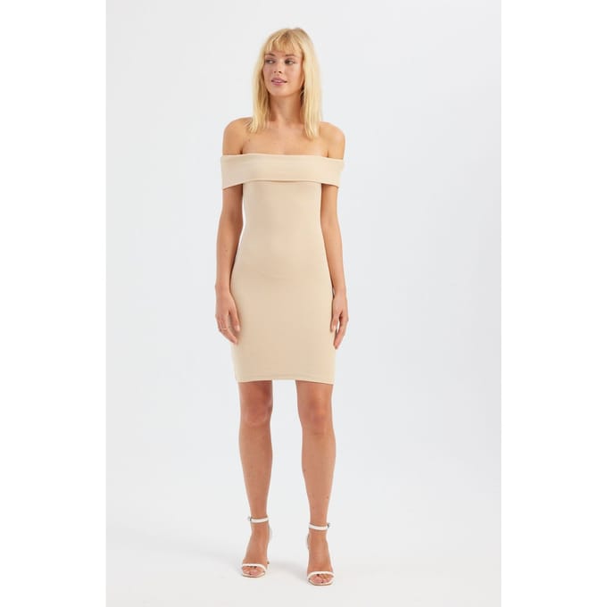 Off-Shoulder Mini Bodycon Jurk