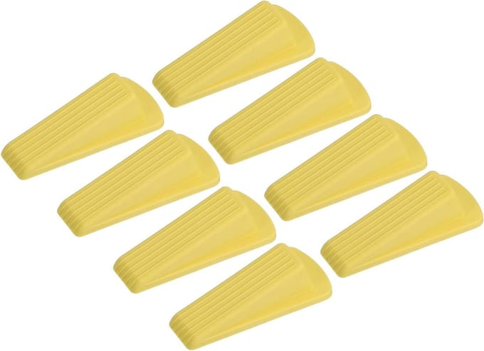 Deurstoppers Wiggen - Deurvastzetters Rubber - Deur Open Houden - Beschermt Vloeren - 8 Stuks - Geel