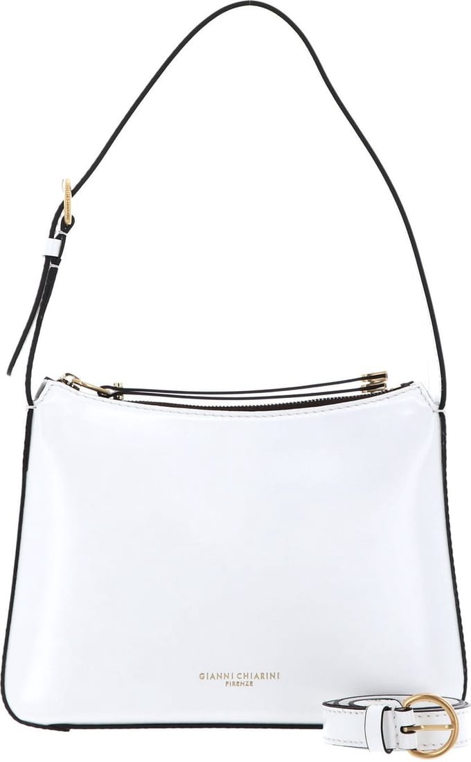 GIANNI CHIARINI Leren Schoudertas Siria Shoulderbag Milk Wit