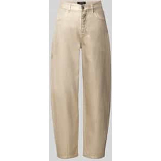 straight fit jeans van katoenmix met glanzende look
