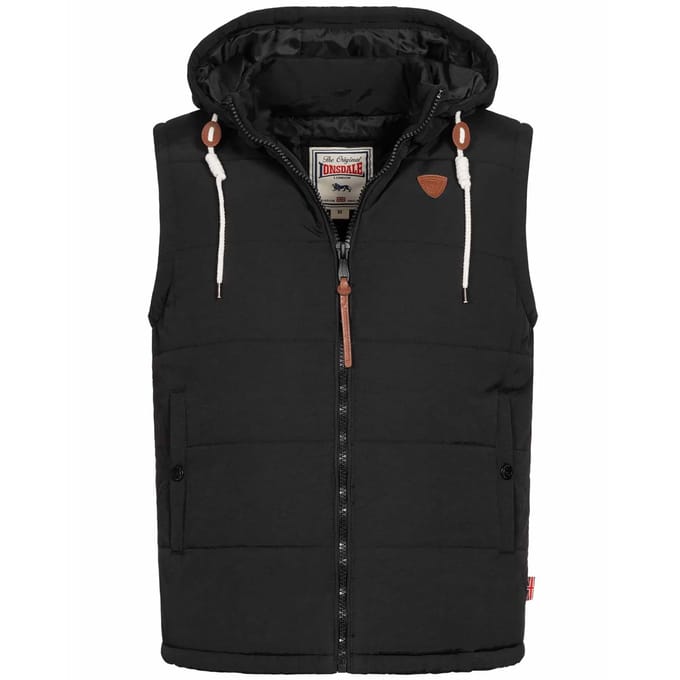 Lonsdale Winterjacke Polmear Weste mit Kapuze normale Passform Black-XXL