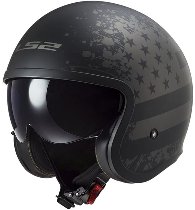 LS2 Helm Spitfire II Black Flag OF599 mat zwart maat S