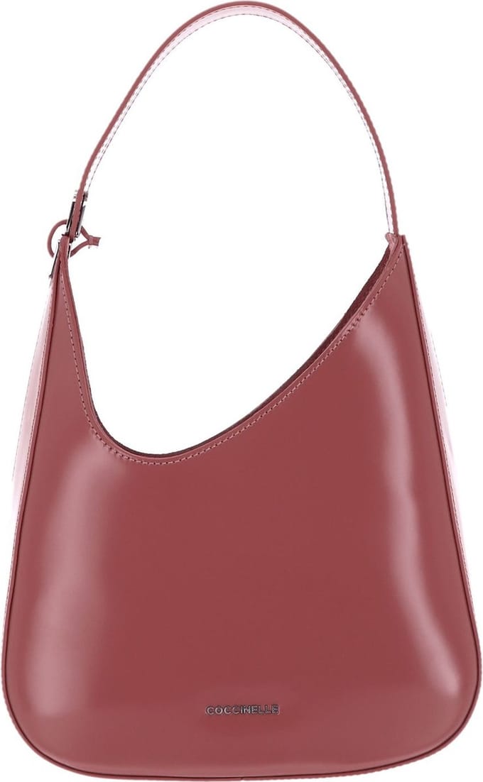 COCCINELLE Leren Schoudertas Zelda Shiny Cal Shoulder Bag Camelia Roze