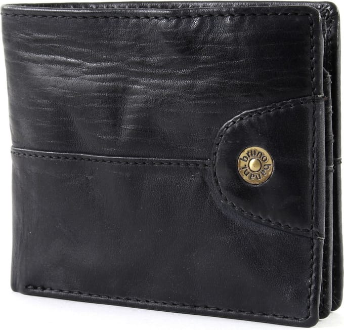 bruno banani Leren Portemonnee Williamsburg Wallet Quer Black Zwart