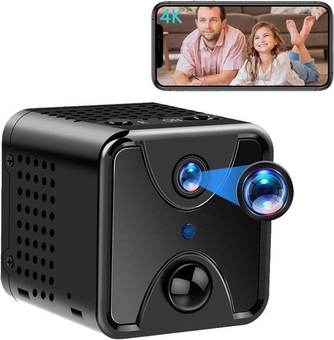 Mini Camera - Verborgen Camera - Thuis Bewaken - 4K Nachtzicht - 170 Graden - Zwart
