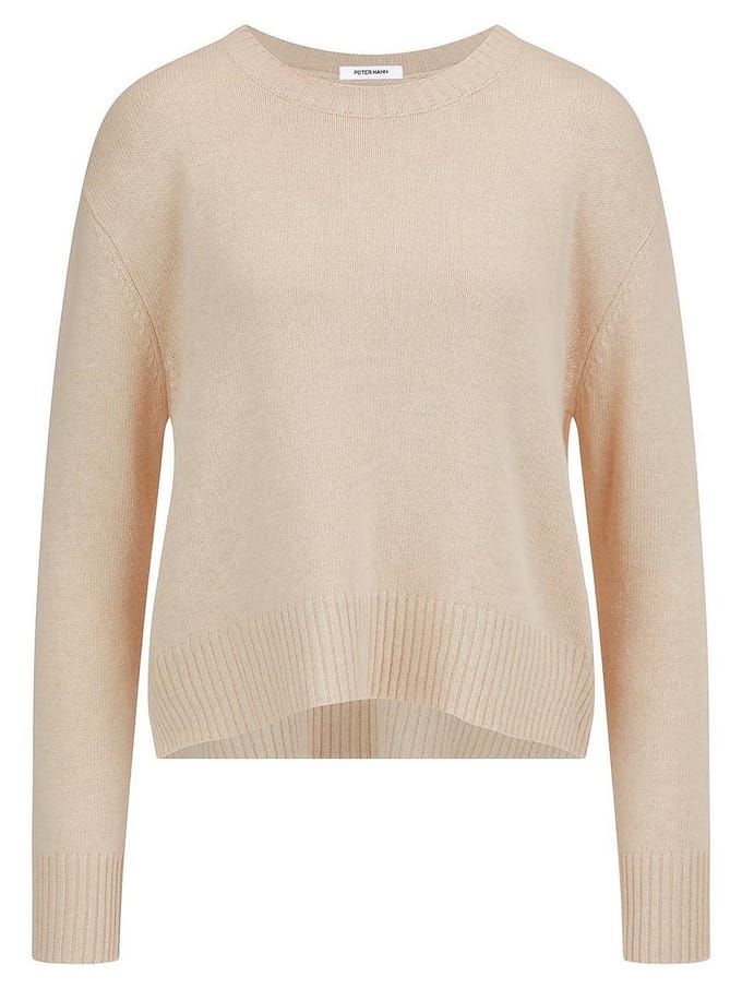 Trui ronde hals Van Peter Hahn beige
