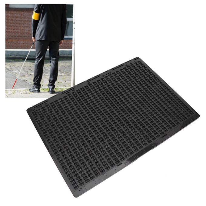 Draagbaar 27 regels 30 cellen Braille Schrijflei en Stylus Braille Leermiddel Accessoire black