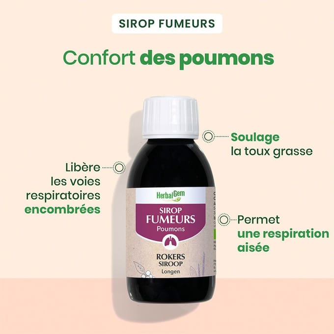 HerbalGem Rokerssiroop | Ademhalingscomfort 250 Siroop