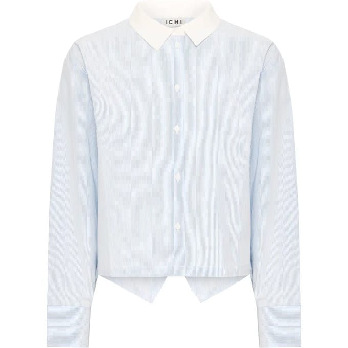 Ichi IHKEILA SH Dames Blouse - BLUE/WHITE STRIPE