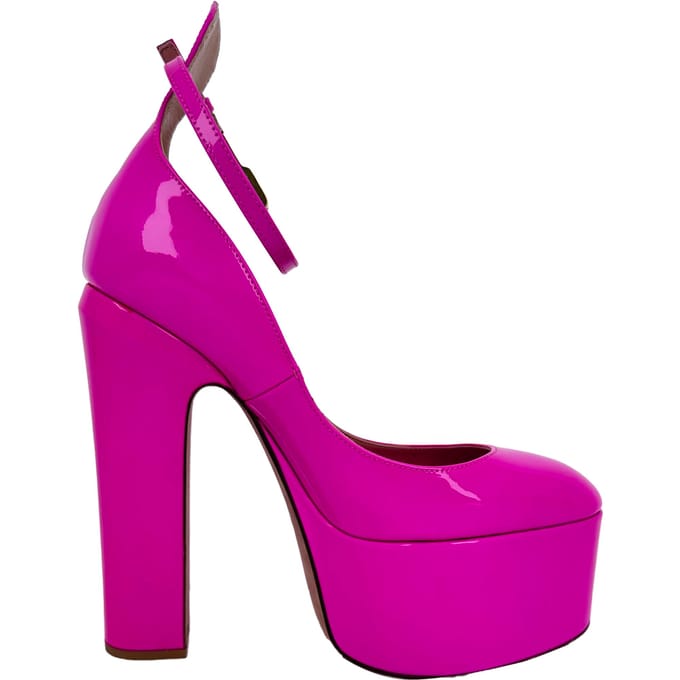 Valentino Garavani Tan-Go platformpumps in roze lakleer