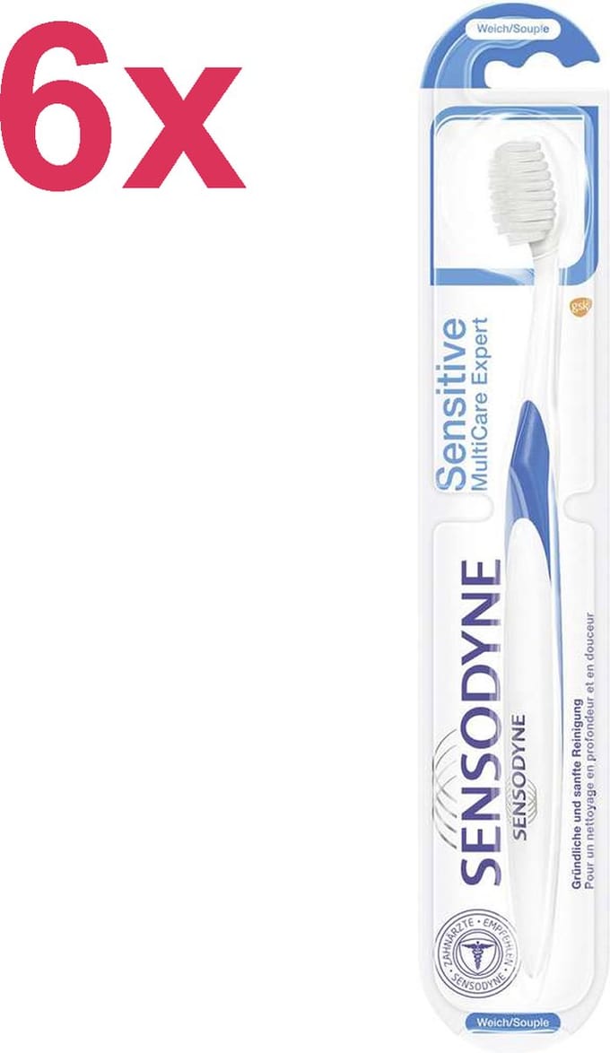 Sensodyne - Sensitive - Soft - MultiCare Expert - Tandenborstel - 6 Stuks