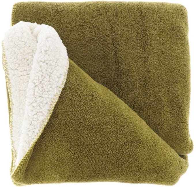 D- Unique Living - Plaid Tommie 130x180cm Moss Green