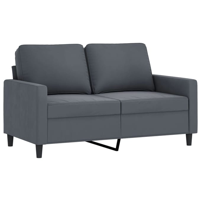 vidaXL - 3-delige - Loungeset - met - kussens - fluweel - donkergrijs