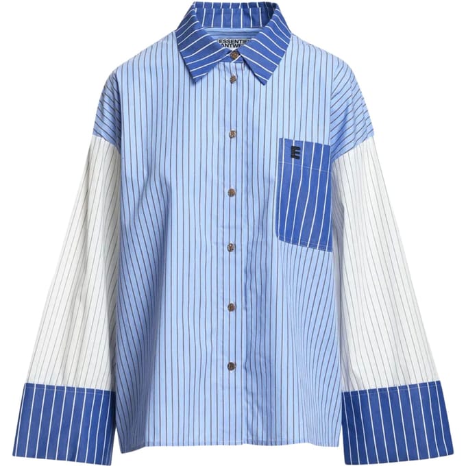 Essentiel Antwerp Fabric Mix Shirt Blouses Lichtblauw Kovid