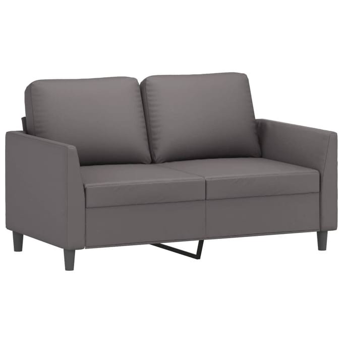 vidaXL - 3-delige - Loungeset - met - kussens - kunstleer - grijs