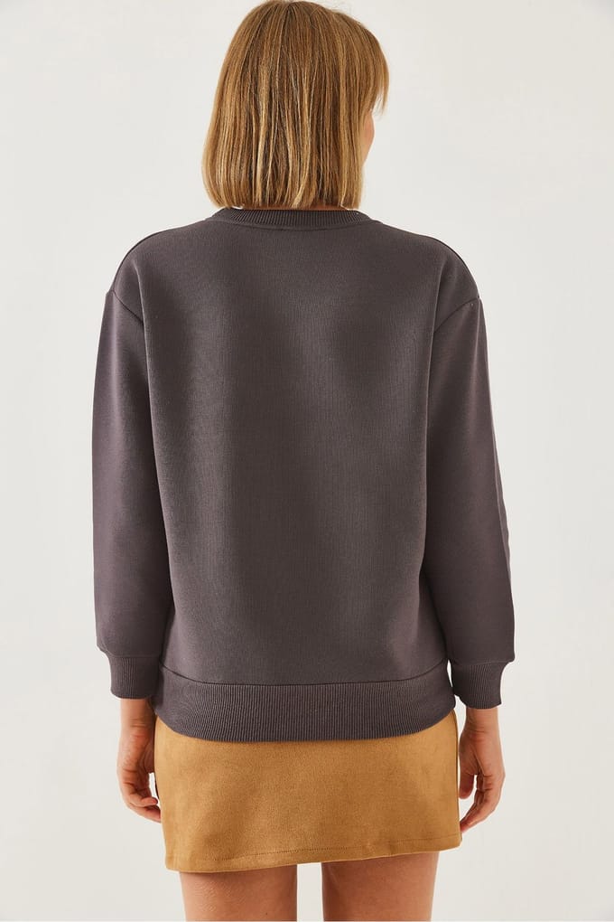 Hartpatroon Ronde Hals Sweatshirt