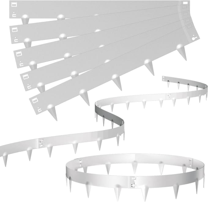 Metalen Gazonrand - Bloembed Omranding - Tuin Afscheiding - Flexibel Vervormbaar - 10 Meter Lengte - Zilver