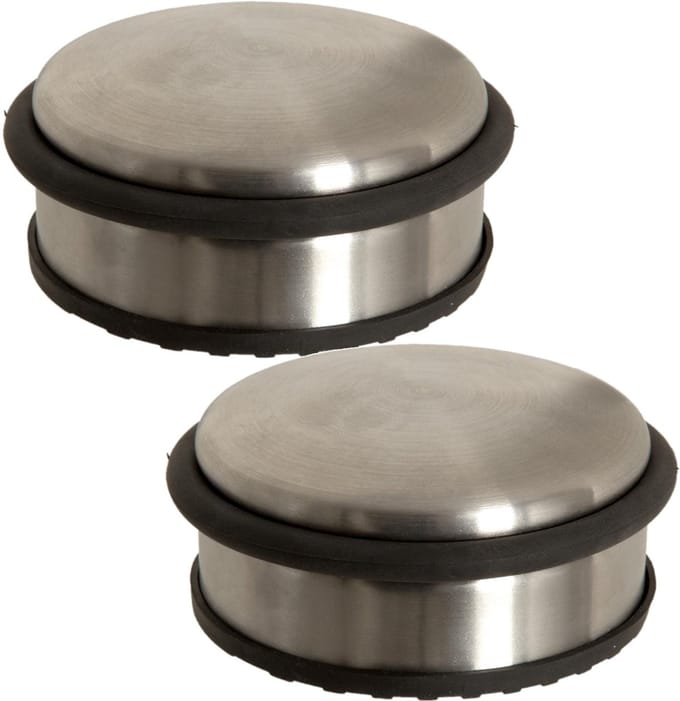 5Five Ronde deurstopper - 2x - 10 x 4,5 cm - van metaal - Deurstop gewicht - 930 gr