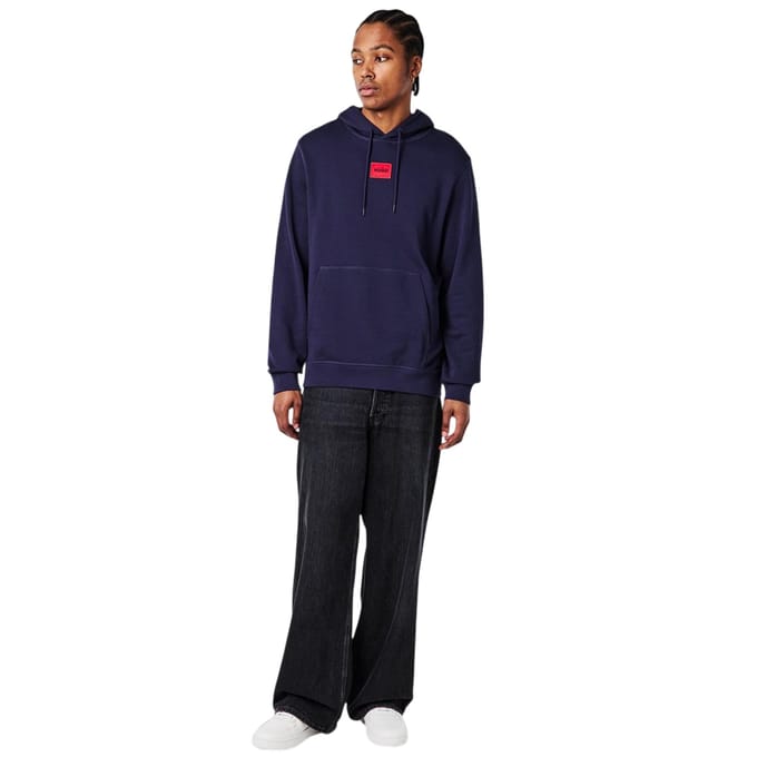 Hugo Heren Pullover Hoodie Katoenmix (Marine)