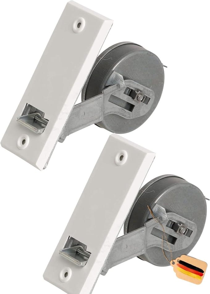 Riemwikkelaar Inbouw - Rolluikonderdeel - Rolluik Reparatie - Dubbele Arm - 5 meter riem - Wit
