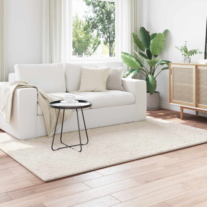vidaXL - Binnen - kleed - SIROLO - Crèmekleurig - 140 - x - 200 - cm - Polyester