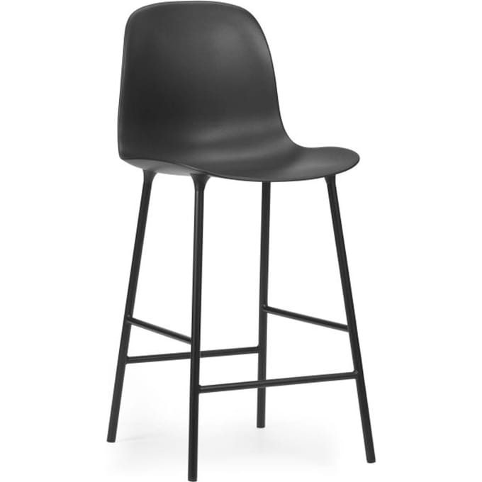 Normann Copenhagen Form Barstoel staal - zwart/zwart - 65 cm