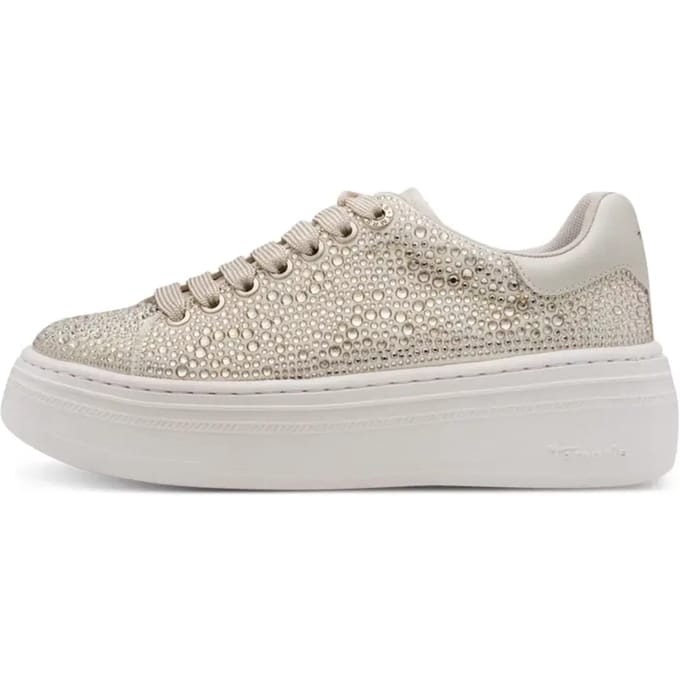 Tamaris dames sneaker 1-23795-46-179 dames lage glitter beige