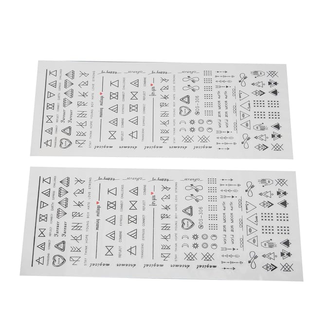 2 stuks Nagellak Sticker Letterstrip Water Transfer Nagellak Sticker Nageldecoratie white