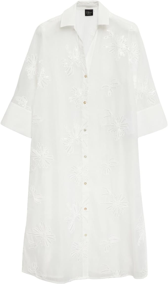 regular fit blouse met lange mouwen met gebloemd-stitching