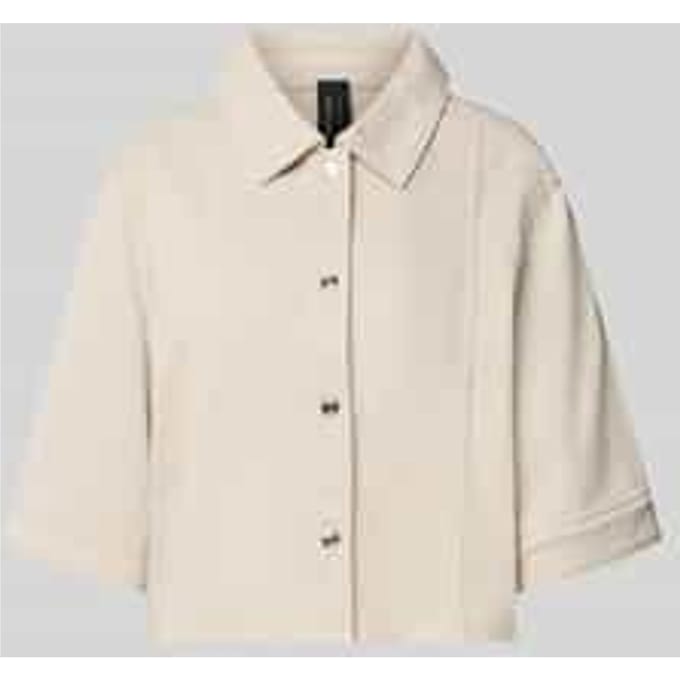 relaxed fit blazer van katoenmix in denimlook