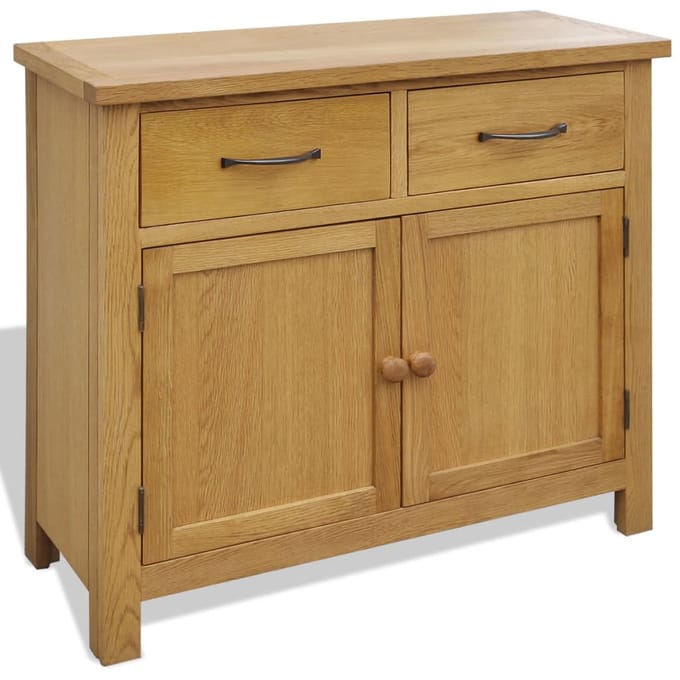 vidaXL - Dressoir - 90x33,5x83 - cm - massief - eikenhout