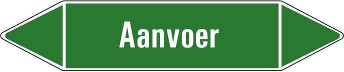 Aanvoer water leidingmarkering op vel 126 x 26 mm - 5 per vel