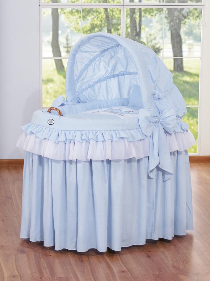 Rieten mand met kap - Kleine Prins Blauw