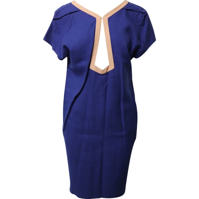 Balenciaga jurk met uitsnijdingen in blauwe rayon